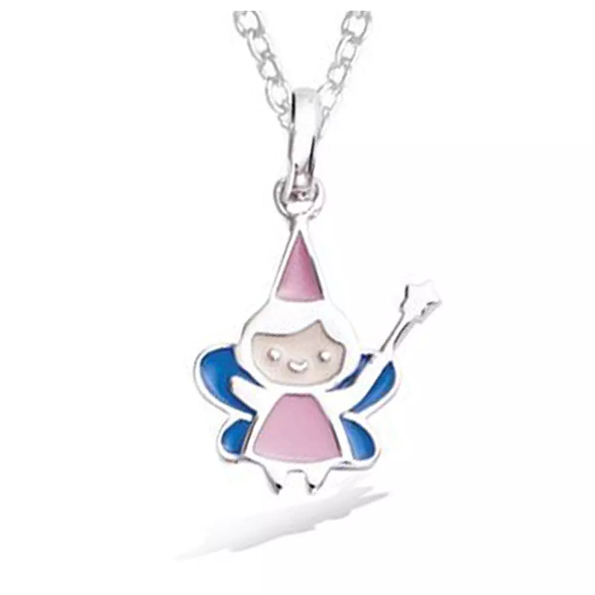 les trésors de lily Pendentif Argent 'Chouette' rose bleu argenté (rhodié) 12x10 mm [R3805]