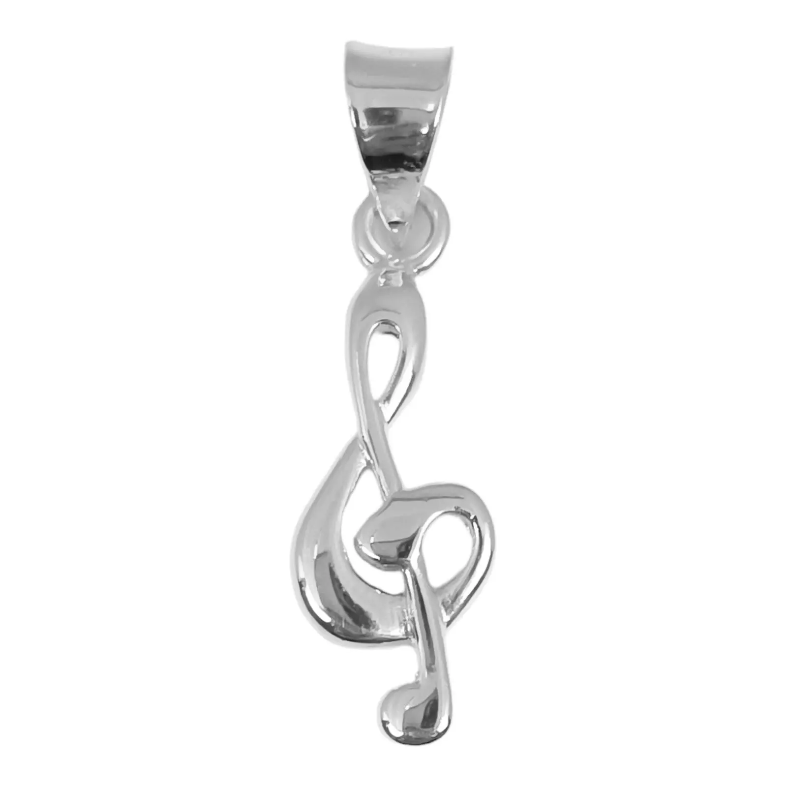 les trésors de lily Pendentif Argent 'Clé de Sol' argenté 22x10 mm [S0407]