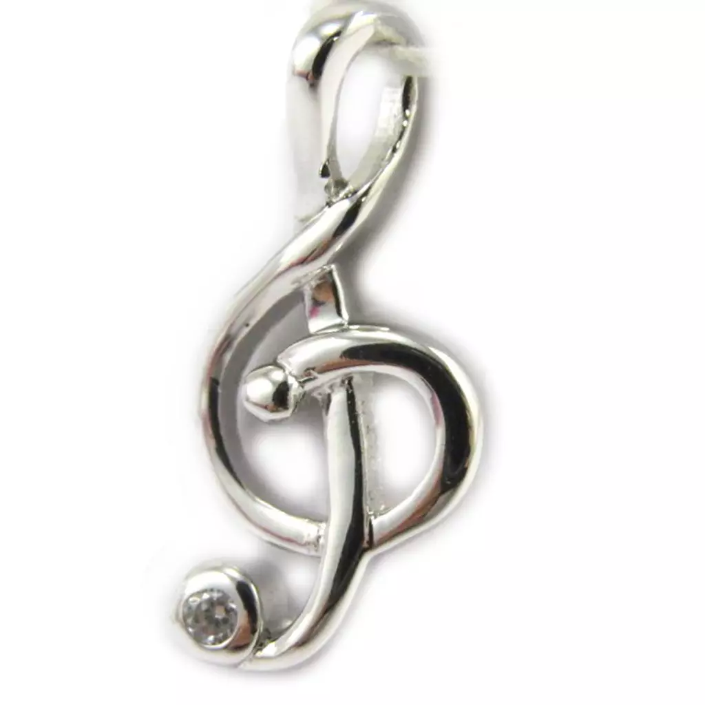 Les Trésors De Lily Pendentif Argent 'Clé De Sol' Blanc Argenté 17x8 Mm [M1703]
