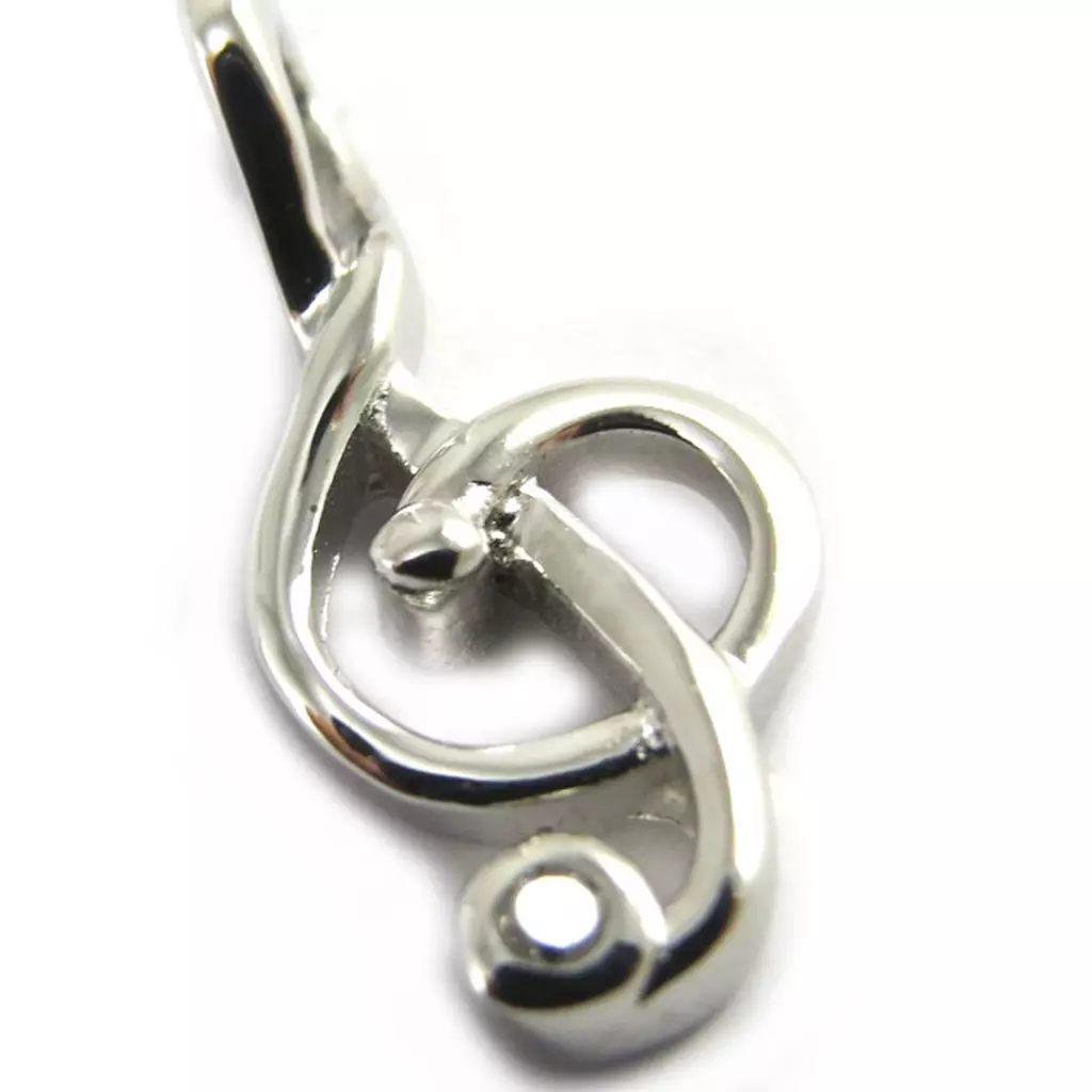 Les Trésors De Lily Pendentif Argent 'Clé De Sol' Blanc Argenté 17x8 Mm [M1703]