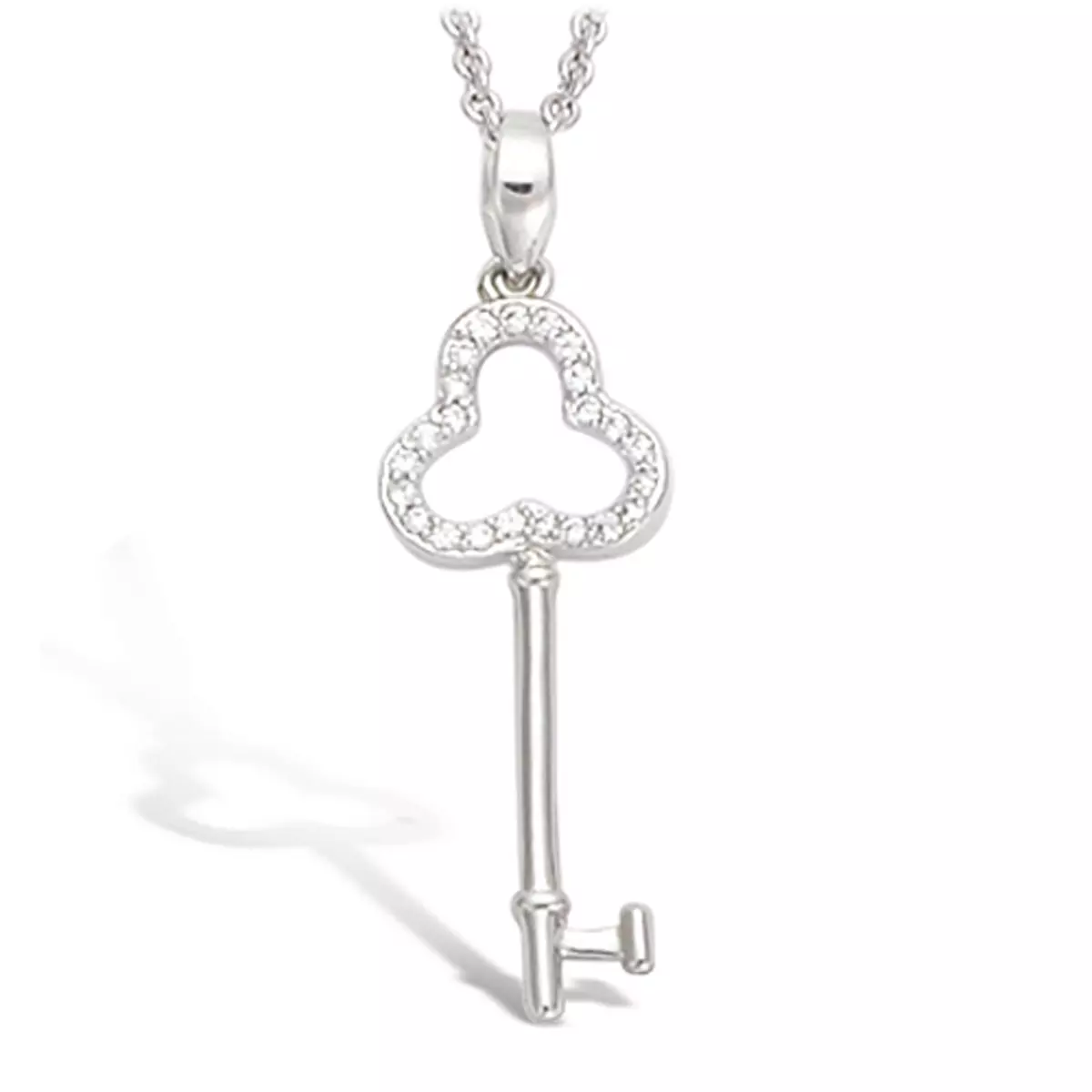 les trésors de lily Pendentif Argent 'Clé Déesse' blanc argenté (rhodié) 30x10 mm [L1796]