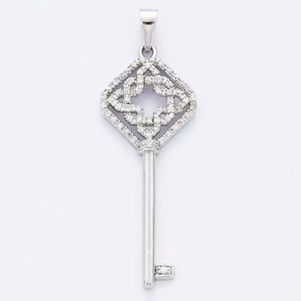 les trésors de lily Pendentif Argent 'Clé Déesse' blanc argenté (rhodié) 45x17 mm [I3942]