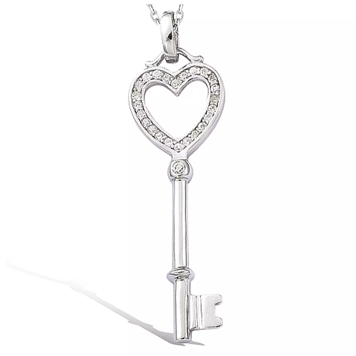 les trésors de lily Pendentif Argent 'Clé Déesse' blanc argenté (rhodié) 44x14 mm [G8813]