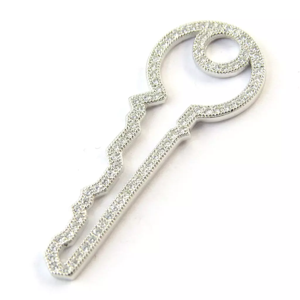 Les Trésors De Lily Pendentif Argent 'Clé Des Fées' Blanc Argenté [N3254]