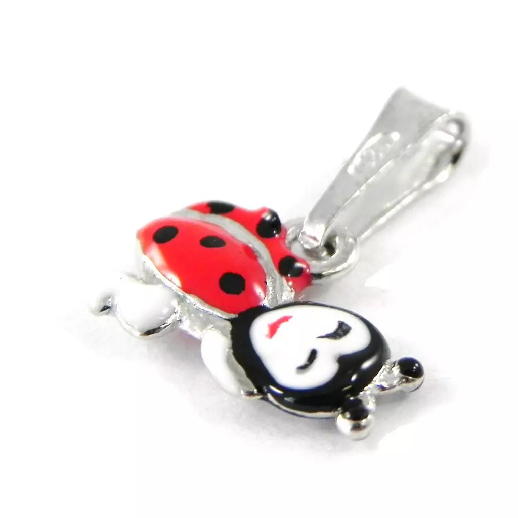 Les Trésors De Lily Pendentif Argent 'Coccinelle' Rouge 8x12 Mm [H9163]