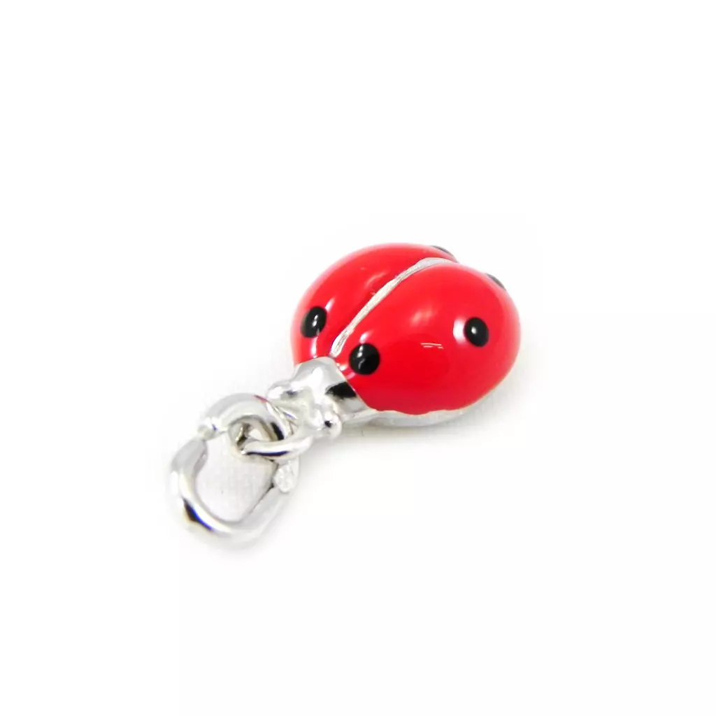 les trésors de lily Pendentif Argent 'Coccinelle' rouge [G6509]