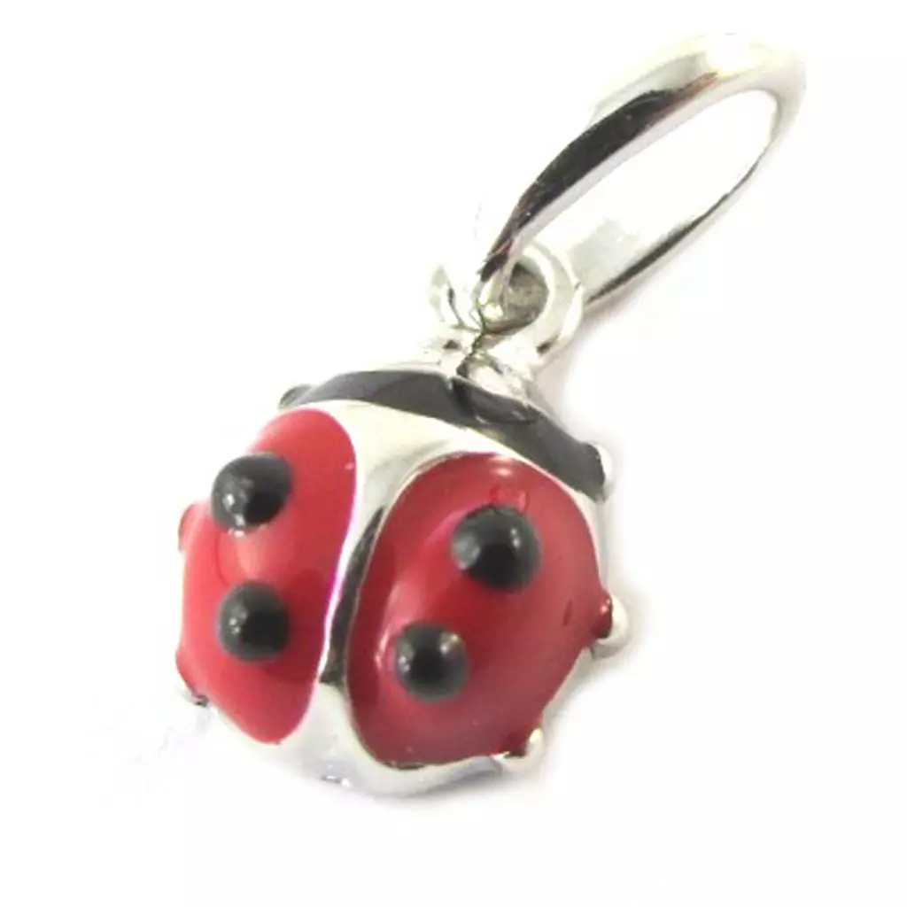 Les Trésors De Lily Pendentif Argent 'Coccinelle' Rouge (rhodié) 8x8 Mm [N5348]