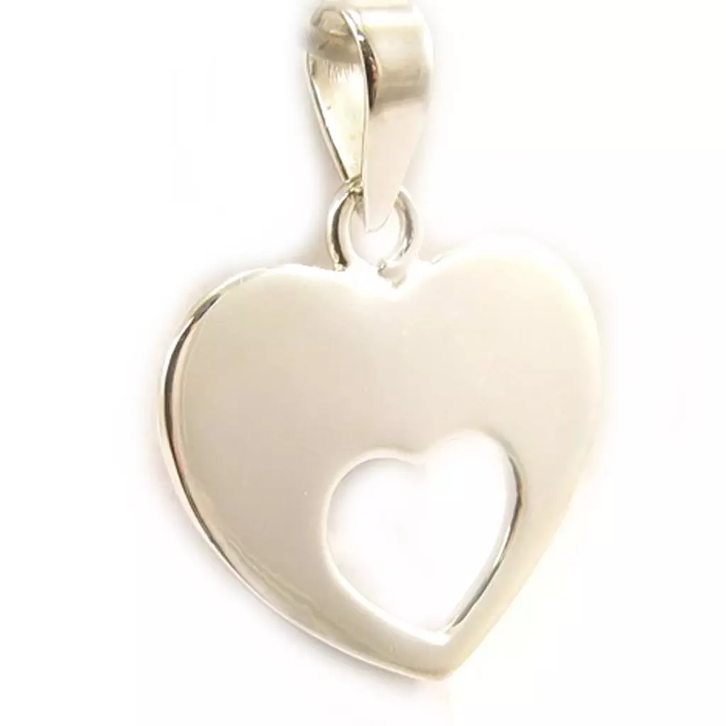 les trésors de lily Pendentif Argent 'Coeur Angélique' argenté 17x20 mm [D7923]