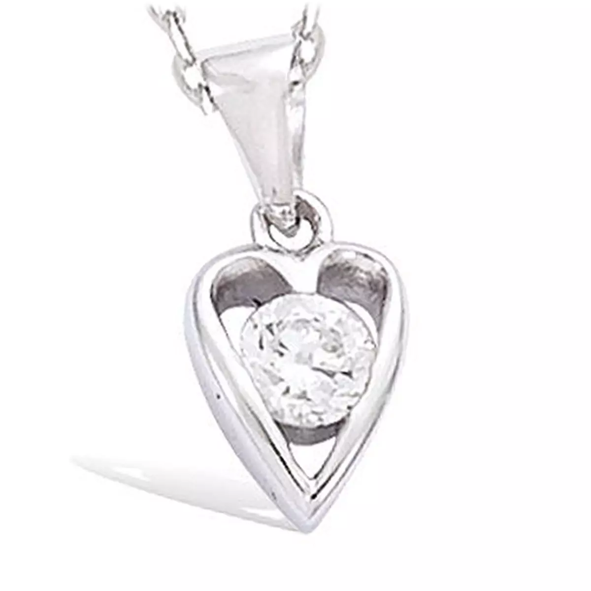 les trésors de lily Pendentif Argent 'Coeur Câlin' blanc argenté (rhodié) 10x7 mm [F6298]