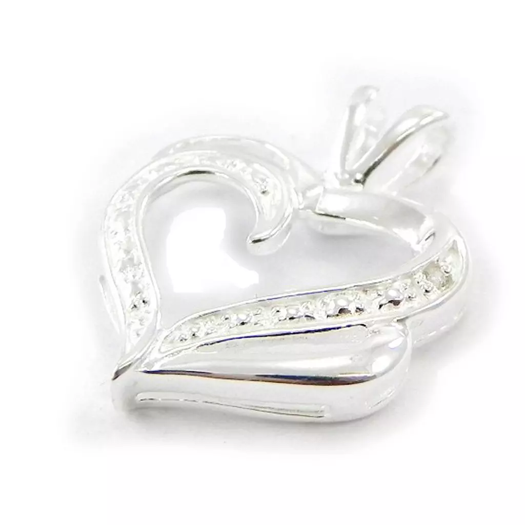 Les Trésors De Lily Pendentif Argent 'Coeur Lyrique' Blanc Argenté 15x15 Mm [G1639]