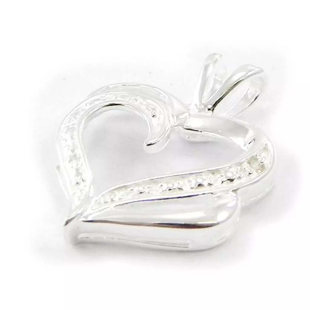 Les Trésors De Lily Pendentif Argent 'Coeur Lyrique' Blanc Argenté 15x15 Mm [G1639]