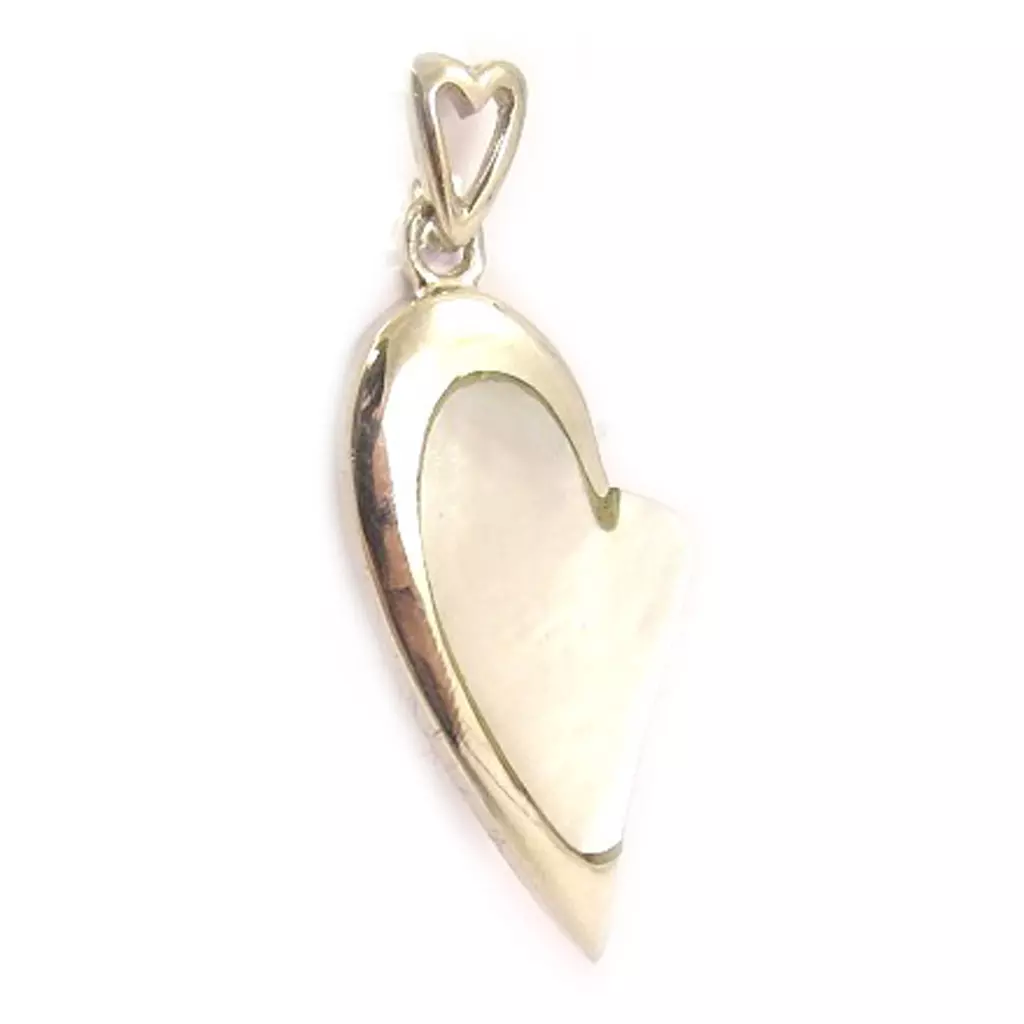 Les Trésors De Lily Pendentif Argent 'Cœur Nacré' Blanc [D4620]
