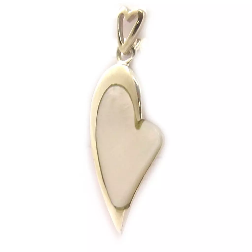 Les Trésors De Lily Pendentif Argent 'Cœur Nacré' Blanc [D4620]
