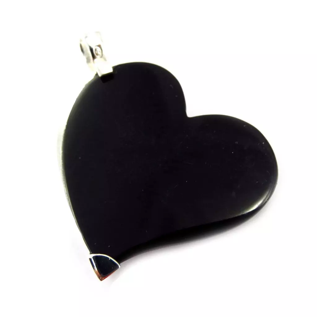 Les Trésors De Lily Pendentif Argent 'Coeur Ruth' Noir Argenté [K4725]