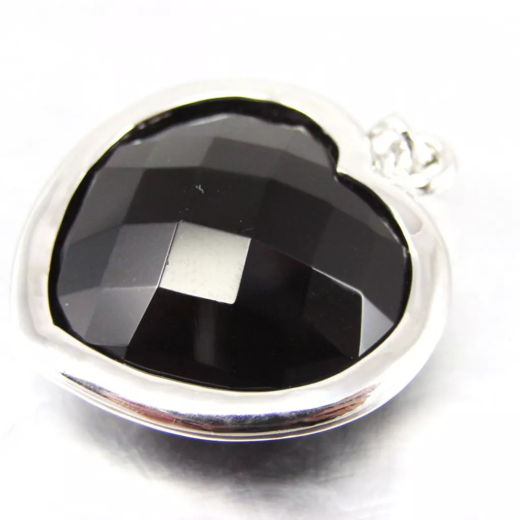 Les Trésors De Lily Pendentif Argent 'Coeur Ruth' Noir Blanc [F6820]