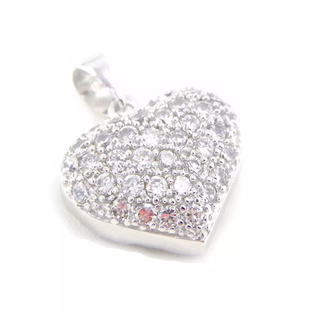 Les Trésors De Lily Pendentif Argent 'Coeur Sublissima' Blanc [G1074]