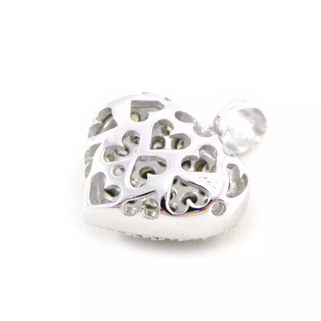 Les Trésors De Lily Pendentif Argent 'Coeur Sublissima' Blanc [G1074]