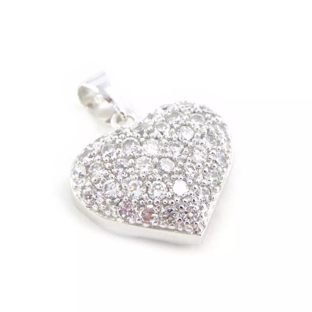 les trésors de lily Pendentif Argent 'Coeur Sublissima' blanc [G1074]