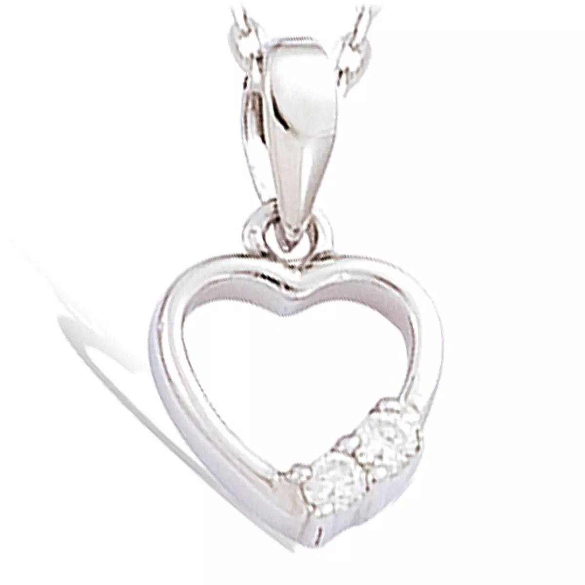 les trésors de lily Pendentif Argent 'Coeurs de Charme' blanc argenté (rhodié) 10x8 mm [F6309]