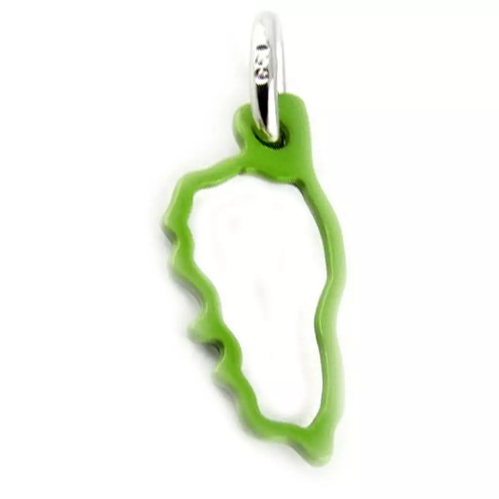 Les Trésors De Lily Pendentif Argent 'Corsica' Vert Corse [L0132]