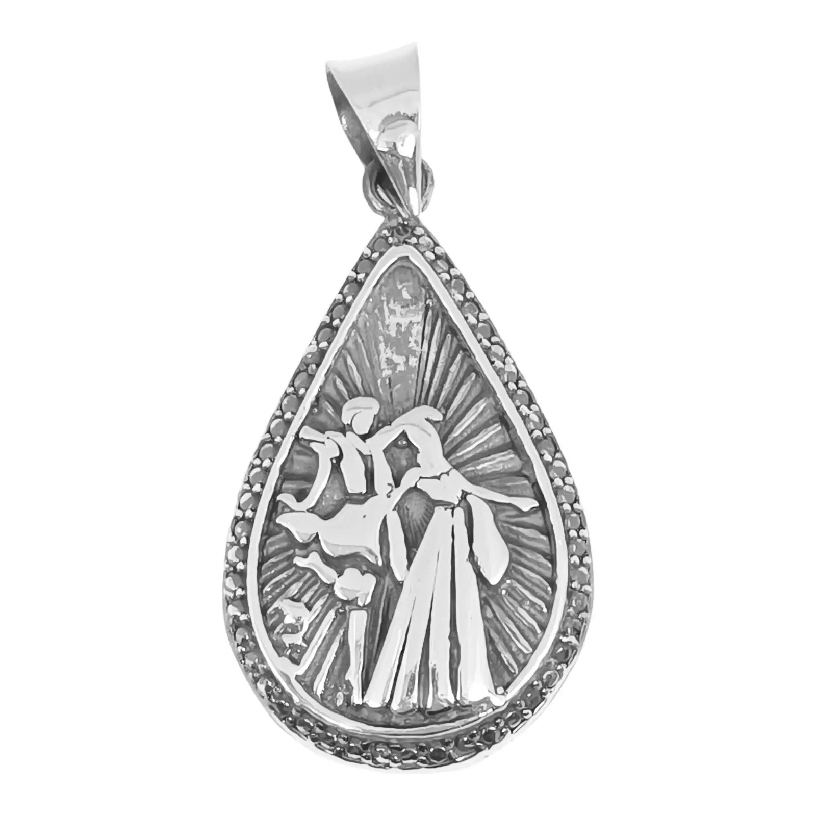 Les Trésors De Lily Pendentif Argent 'Couple Dansant' Gris Argenté Vieilli 30x20 Mm (marcassite) [S0435]