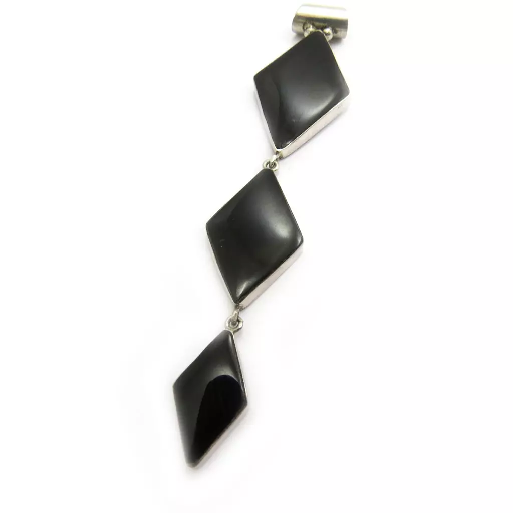 Les Trésors De Lily Pendentif Argent 'Crescendo' Noir [B6318]