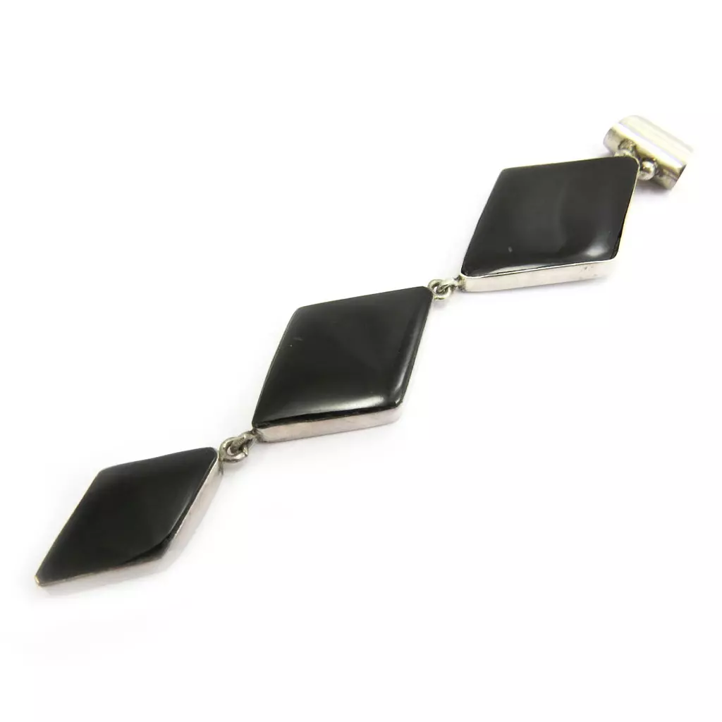 Les Trésors De Lily Pendentif Argent 'Crescendo' Noir [B6318]