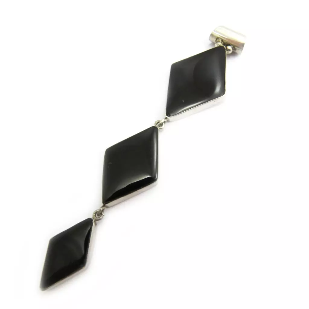 Les Trésors De Lily Pendentif Argent 'Crescendo' Noir [B6318]
