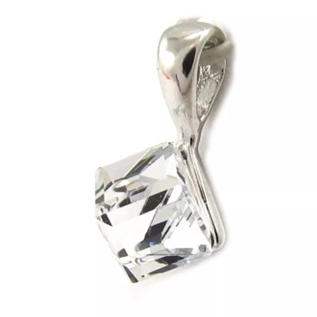 les trésors de lily Pendentif Argent 'Cristal' blanc 6 mm [K5460]