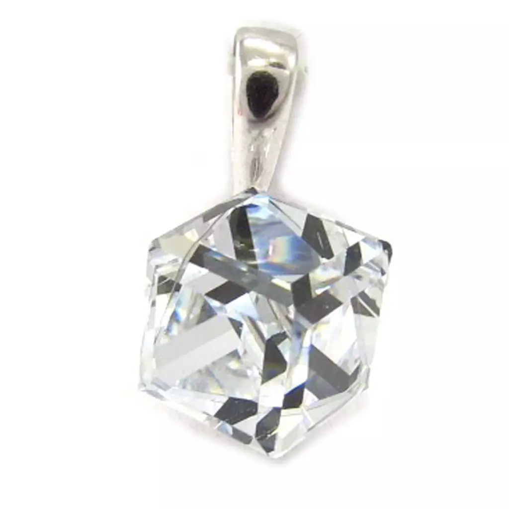 les trésors de lily Pendentif Argent 'Cristal' blanc 8 mm [K5448]