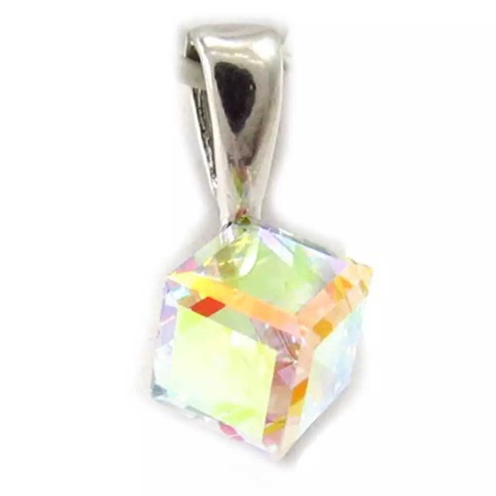 Les Trésors De Lily Pendentif Argent 'Cristal' Blanc Boréal 6 Mm [K5461]