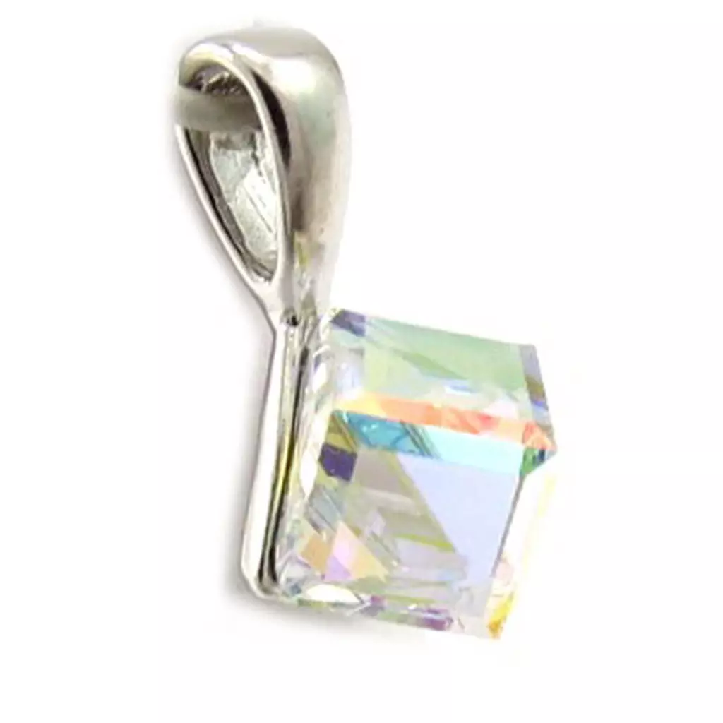 Les Trésors De Lily Pendentif Argent 'Cristal' Blanc Boréal 6 Mm [K5461]