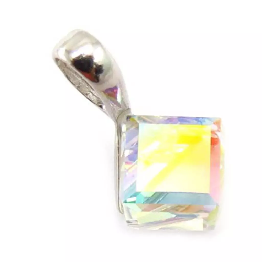 Les Trésors De Lily Pendentif Argent 'Cristal' Blanc Boréal 8 Mm [K5447]