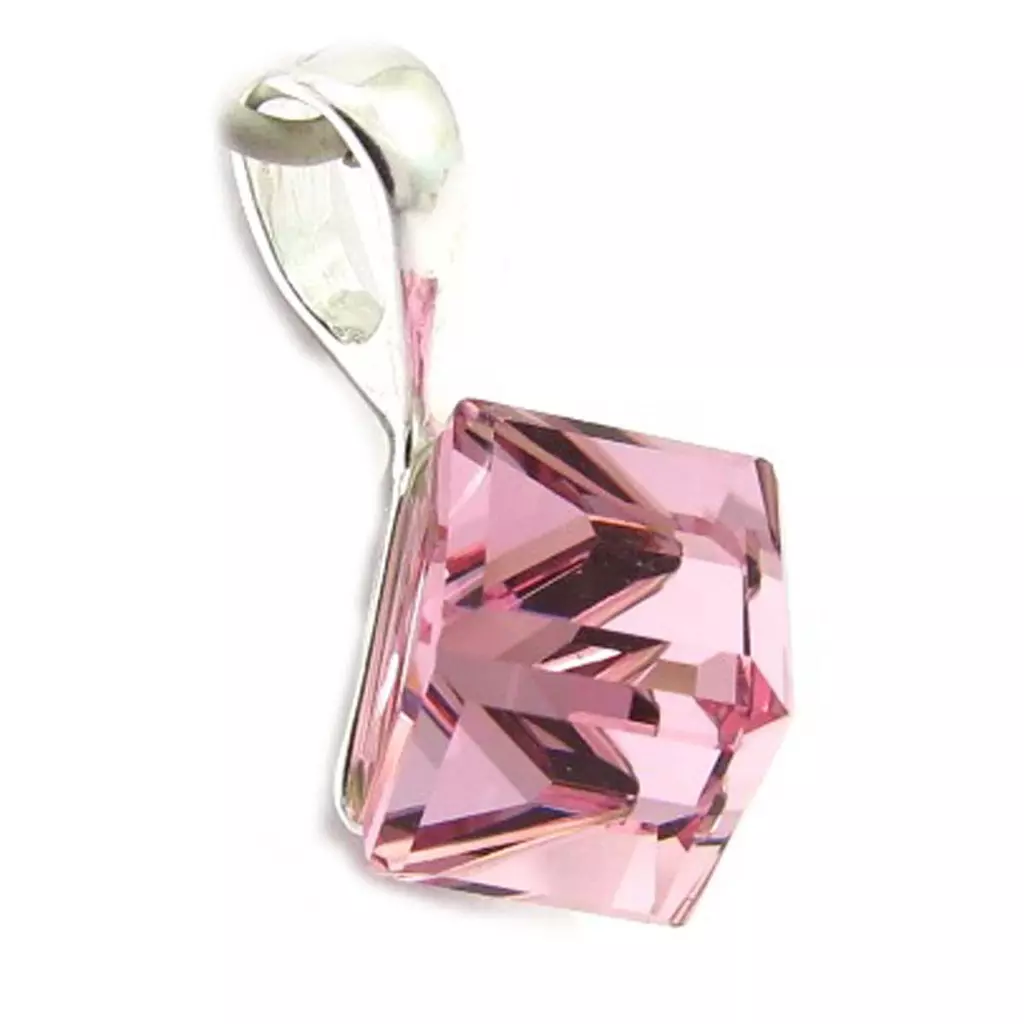 Les Trésors De Lily Pendentif Argent 'Cristal' Rose 8 Mm [K5443]