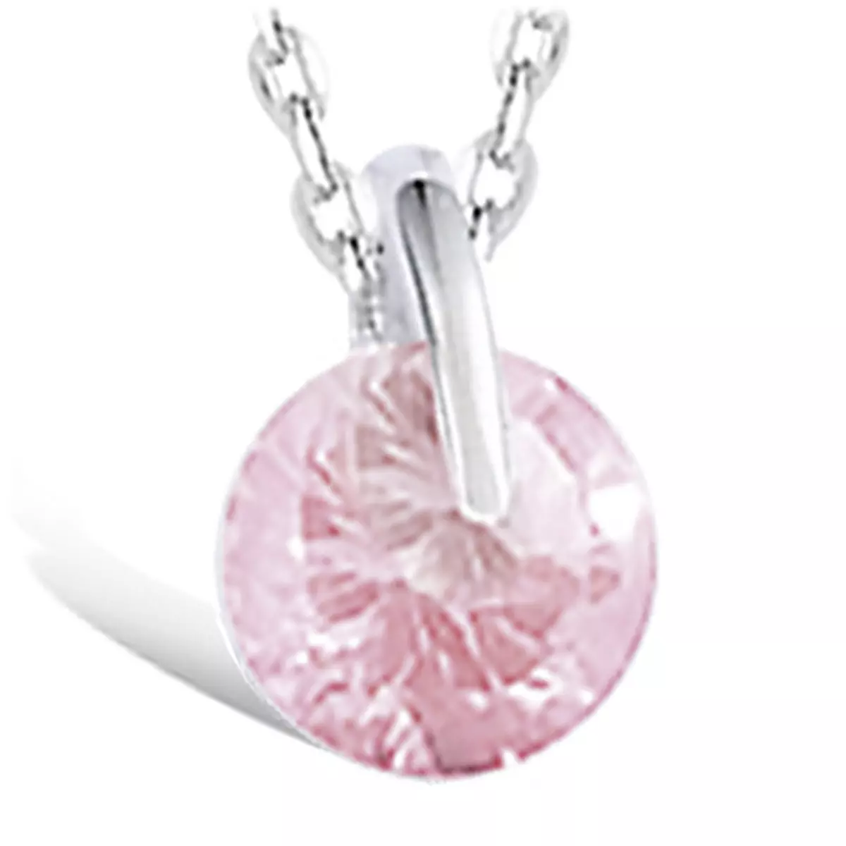 les trésors de lily Pendentif Argent 'Cristal' rose argenté (rhodié) 8 mm [I9818]