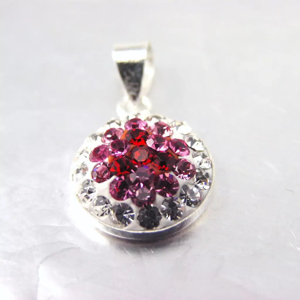 Les Trésors De Lily Pendentif Argent 'Cristal' Rose [F6137]