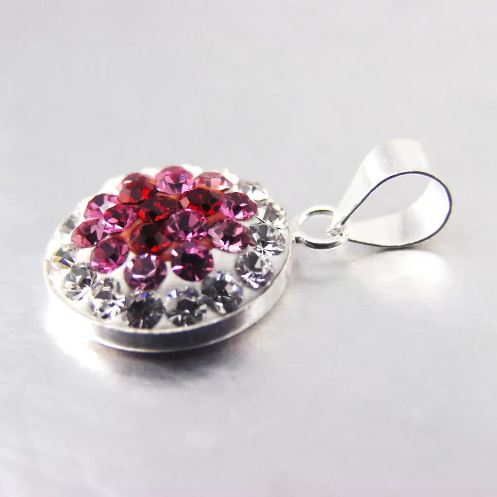 Les Trésors De Lily Pendentif Argent 'Cristal' Rose [F6137]