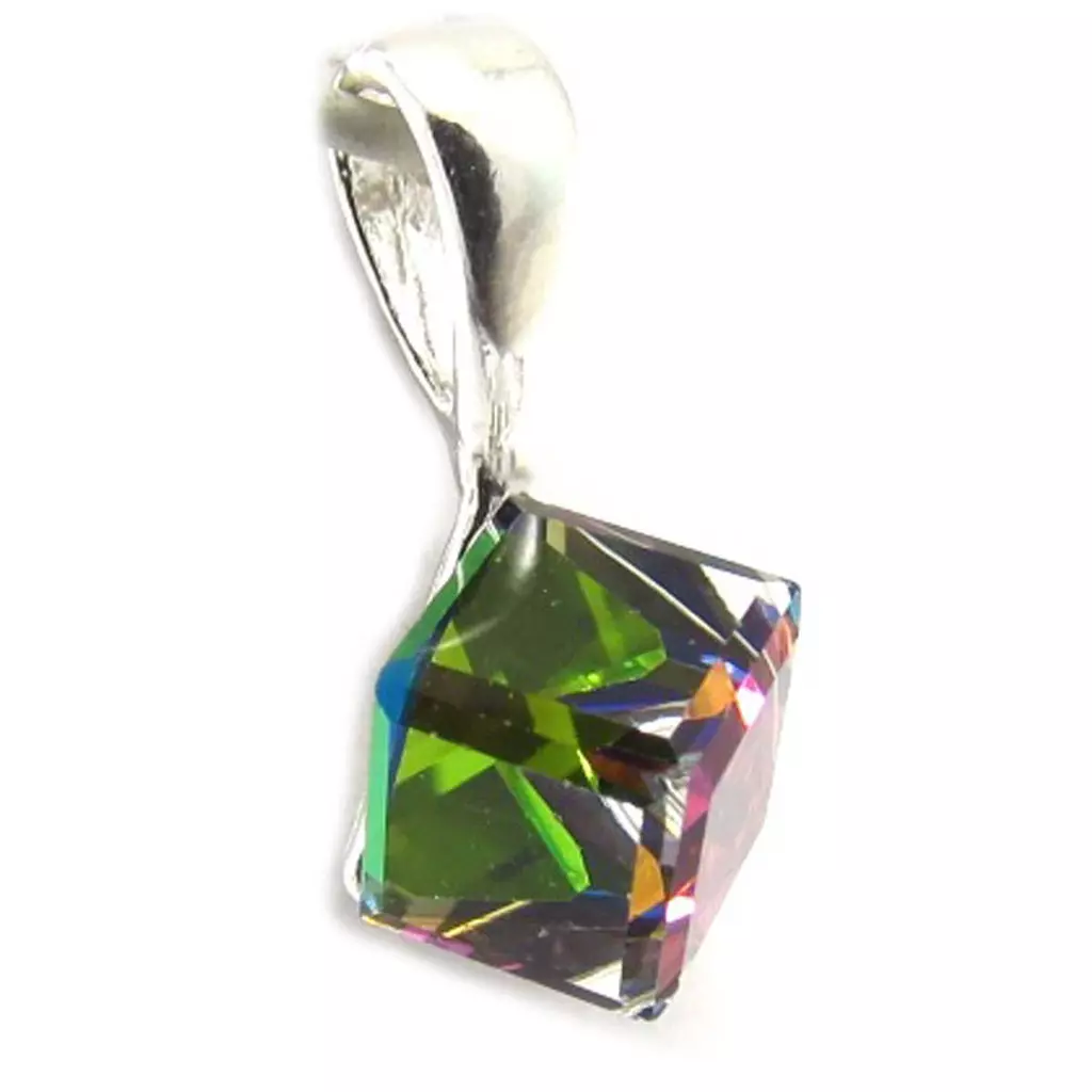 Les Trésors De Lily Pendentif Argent 'Cristal' Vert Boréal 6 Mm [K5457]