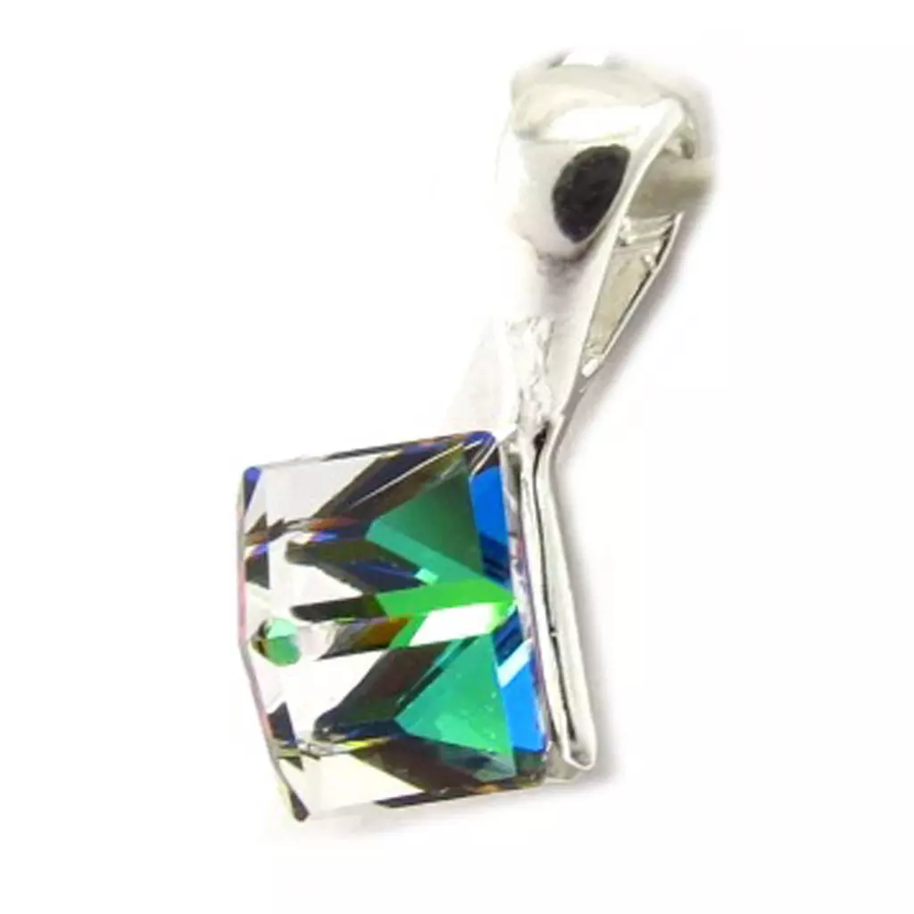 Les Trésors De Lily Pendentif Argent 'Cristal' Vert Boréal 6 Mm [K5457]