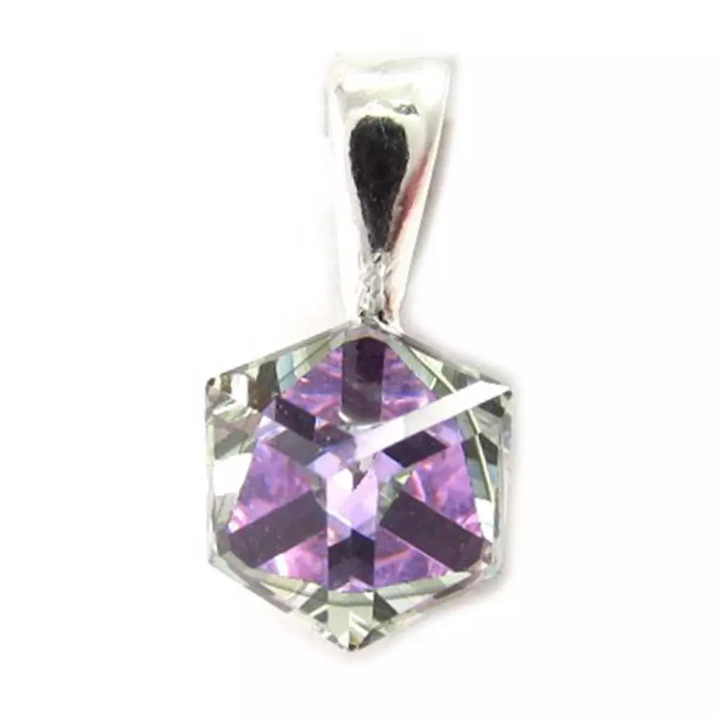 Les Trésors De Lily Pendentif Argent 'Cristal' Violet Boréal 6 Mm [K5459]