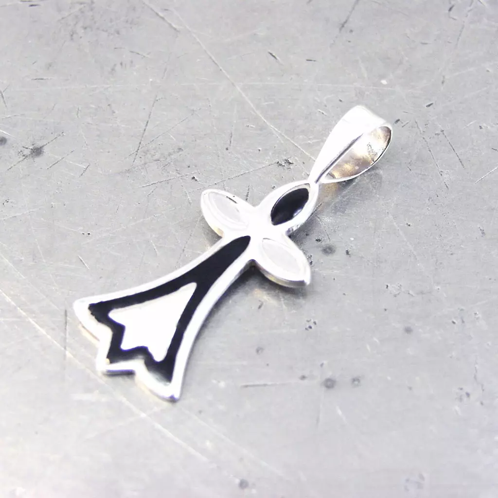 Les Trésors De Lily Pendentif Argent 'Croix' Argenté 11x22 Mm [G1196]