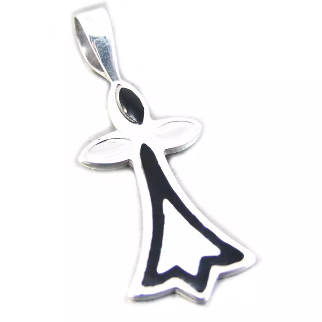 les trésors de lily Pendentif Argent 'Croix' argenté 11x22 mm [G1196]