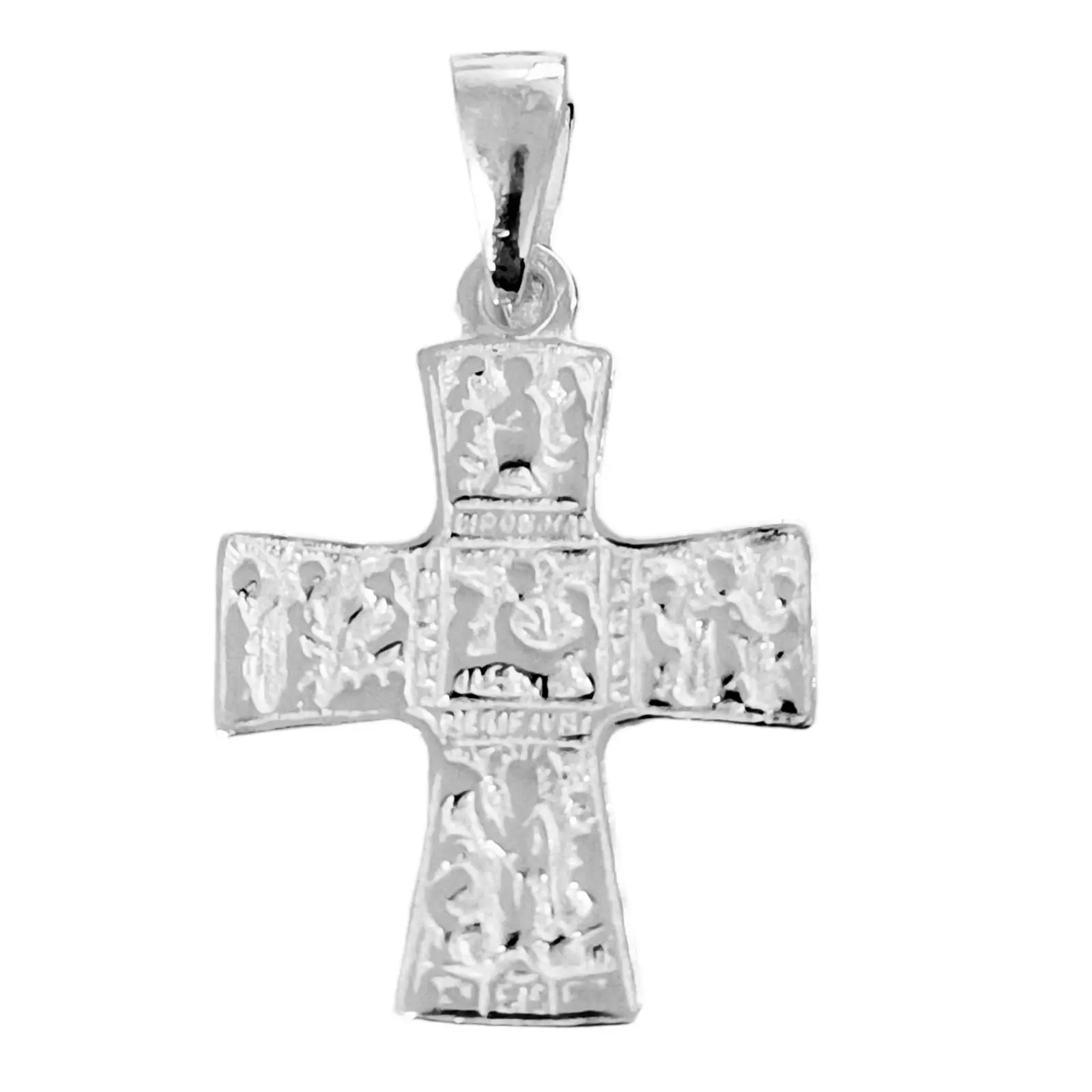 les trésors de lily Pendentif Argent 'Croix' argenté 18x16 mm [S0272]
