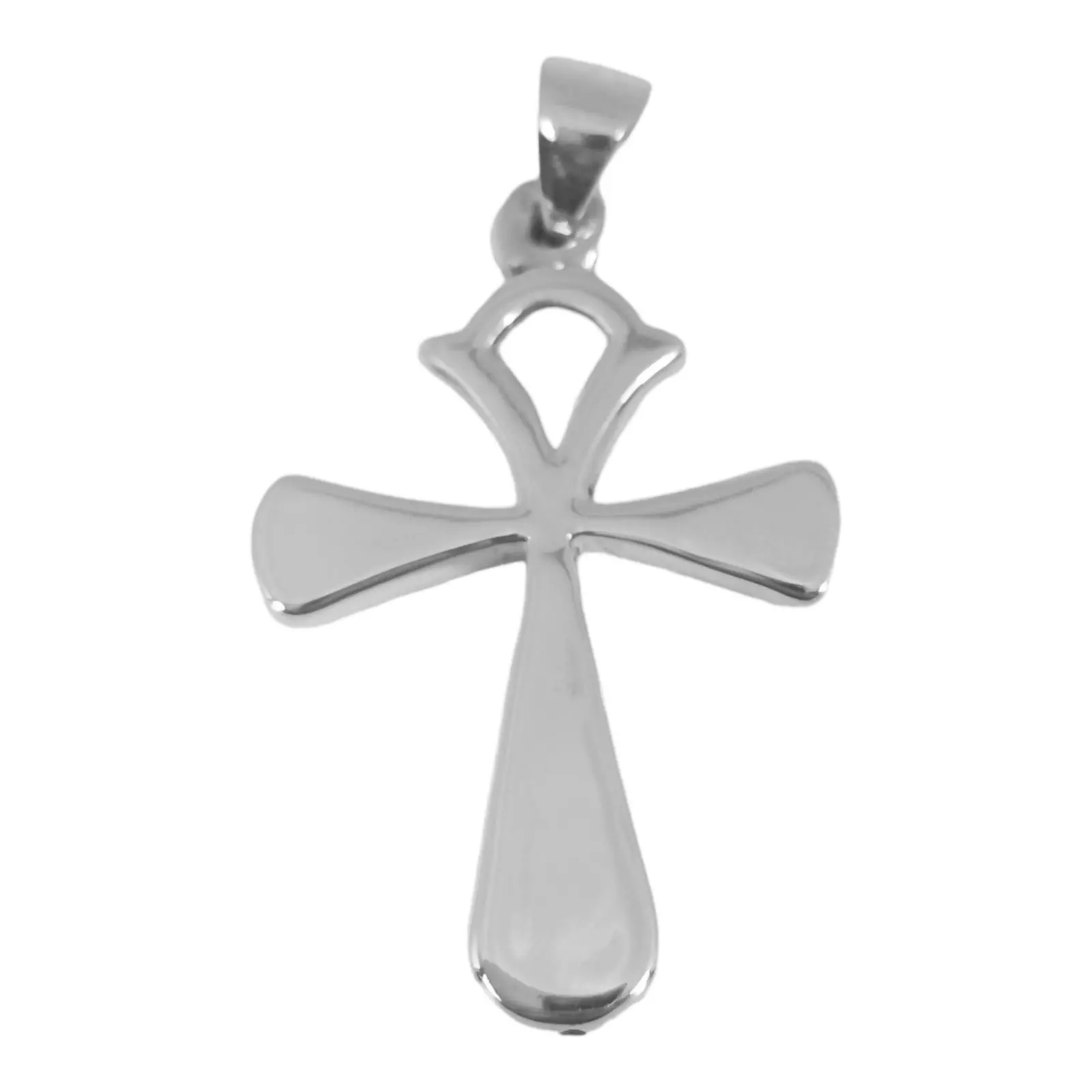 les trésors de lily Pendentif argent 'Croix' argenté 30x25 mm [S0581]