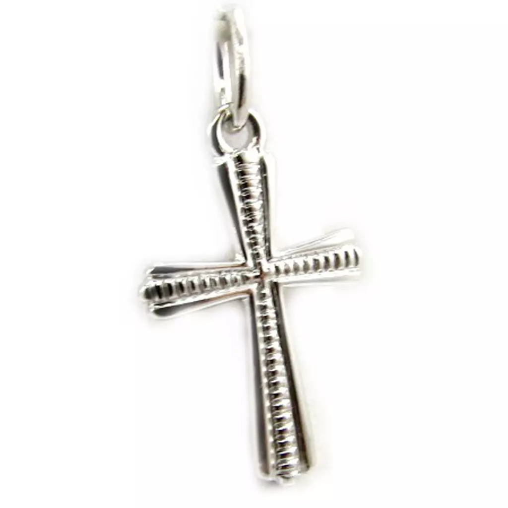 Les Trésors De Lily Pendentif Argent 'Croix' Argenté Rhodié 17x11 Mm [L2983]