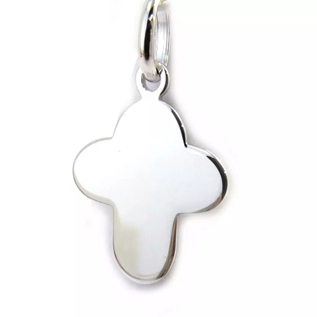 les trésors de lily Pendentif argent 'Croix' argenté (rhodié) 20x15 mm [M2728]