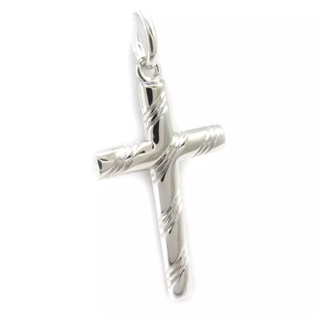 Les Trésors De Lily Pendentif Argent 'Croix' Argenté (rhodié) 34x27 Mm [K6398]