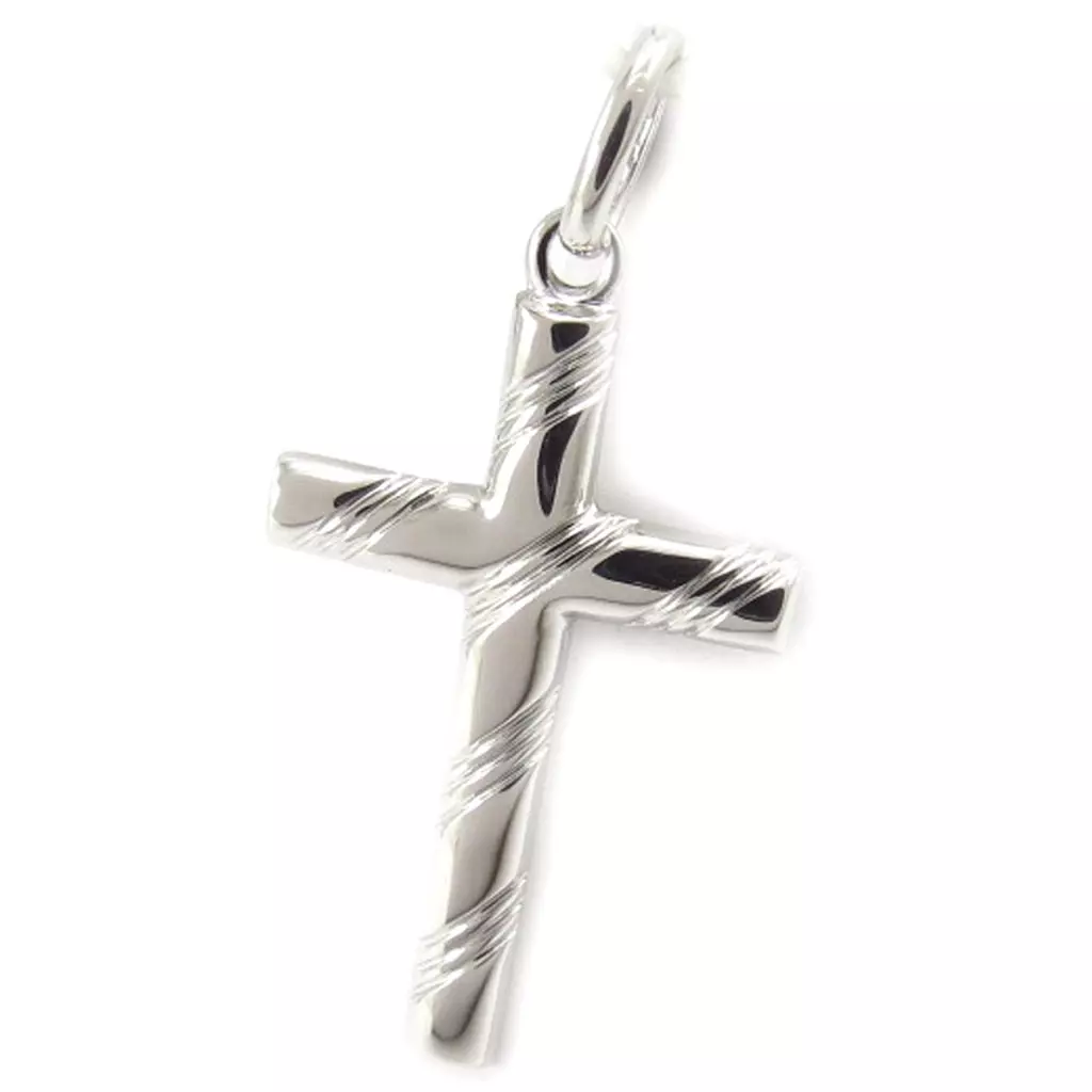 Les Trésors De Lily Pendentif Argent 'Croix' Argenté (rhodié) 34x27 Mm [K6398]