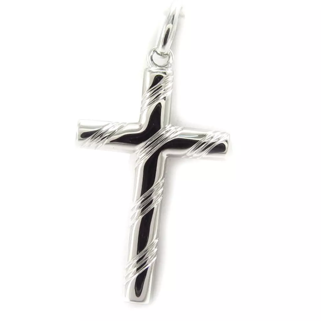 Les Trésors De Lily Pendentif Argent 'Croix' Argenté (rhodié) 34x27 Mm [K6398]