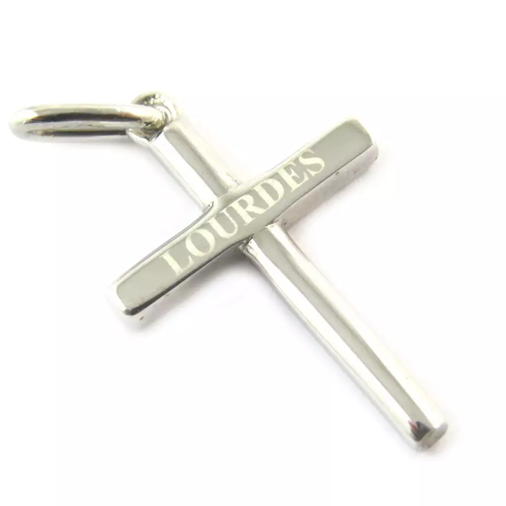 Les Trésors De Lily Pendentif Argent 'Croix' Argenté Rhodié (Lourdes) 22x14 Mm [N3336]